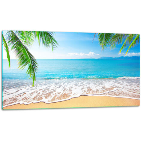 Planche dcouper plaque de verre 52x30 plage (1/5)