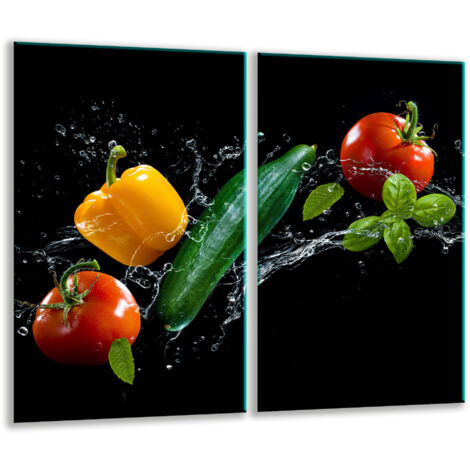 Planche à découper en verre 2 x 30 x 52 cm noire (1/5)