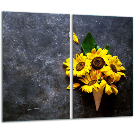 Planche à découper en verre 2x 30x52 fleurs (1/5)