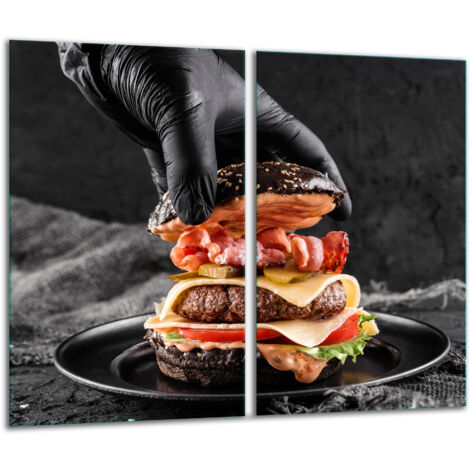 Panneau de coupe en verre 2x 30x52 Hamburger (1/5)