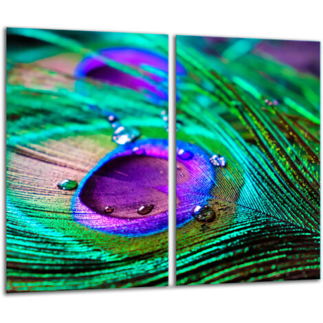 Planche à découper en verre 2x 30x52 plumes (1/5)