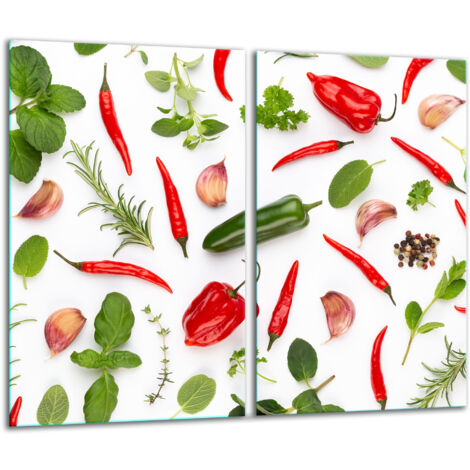 Planche à découper en verre 2x 30x52 fleurs (1/5)