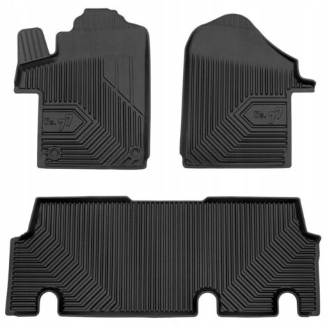 Tapis de sol en caoutchouc pour Mercedes Vito W447 Mixto 2014-2017 – Ensemble 3 pièces – Résistant à l'abrasion – Bord de protection 4cm