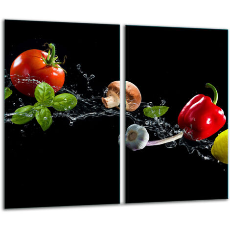 Panneau  hachage en verre 2x 30x52 noir