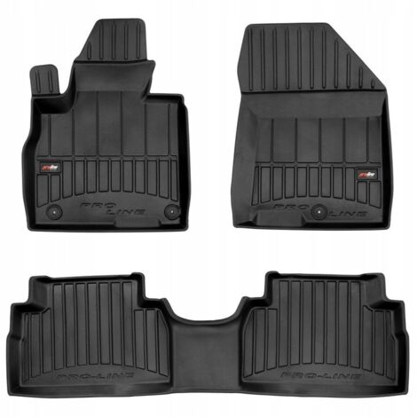 Set De 4 Tapis De Sol 3D En Caoutchouc Pour Honda Civic (2012+) - Noir, Antidérapant, Imperméable