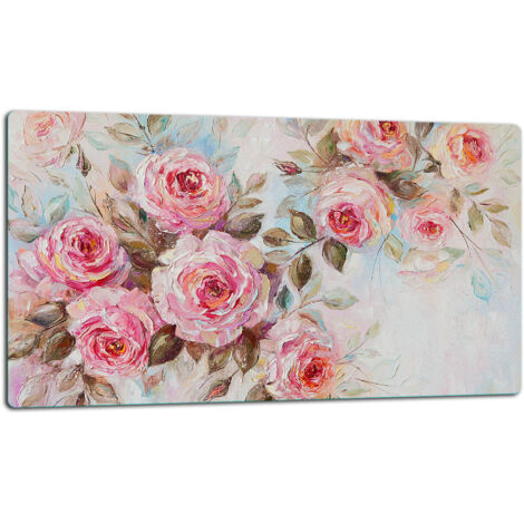 Planche dcouper de plaque de verre 52x30 roses (1/5)