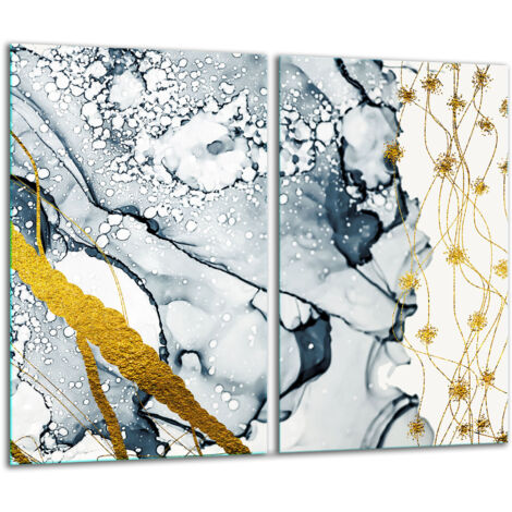 Planche à découper en verre 2 x 30 x 52 cm, aspect marbre (1/5)
