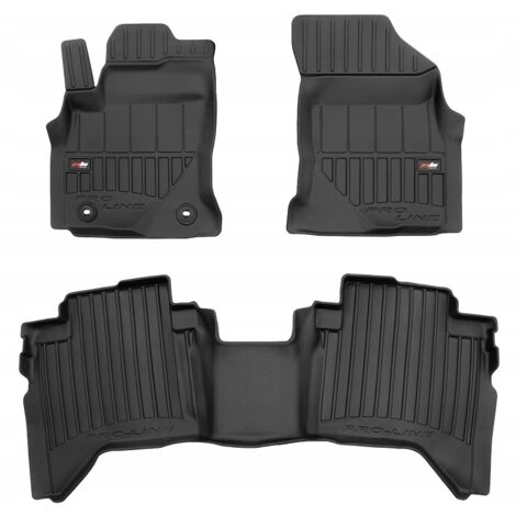 Tapis de sol et de porte en caoutchouc pour Toyota Hilux 8 à partir de 2015 - 3D TROUGH