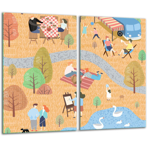Planche à découper en verre 2 x 30 x 52 cm, décoration (1/5)
