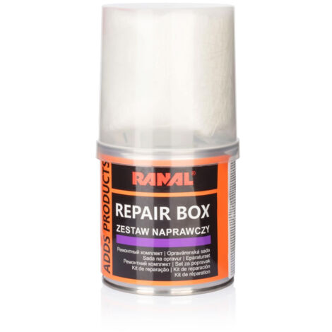 Kit de réparation RANAL en résine polyester + durcisseur de tapis de verre (1/3)
