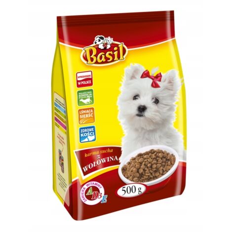 Croquettes au basilic 500g au bœuf pour chiens 1 pc.