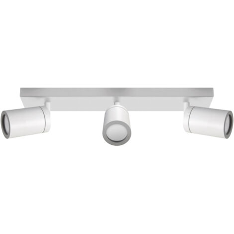 Applique murale de salle de bain blanche IP44, orientable, culot GU10 3x20W, Ideus 04072 (1/2)