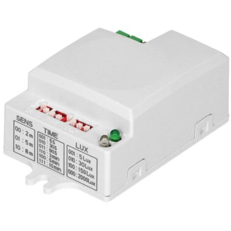 Mini détecteur de mouvement à micro-ondes, 360°/180°, avec réglage par cavalier, IP20, 1200W OR-CR-282
