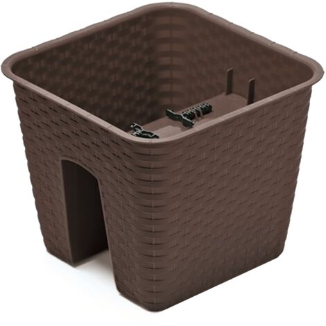 Prosperplast Pot de fleur carré Ratolla 27,2x27,2x22,5 cm en plastique Ombre (1/5)