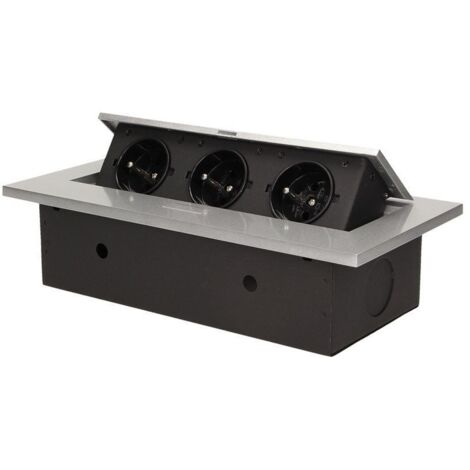Prises encastrées 3x250V avec bord épais, gris OR-AE-1335/G (1/5)
