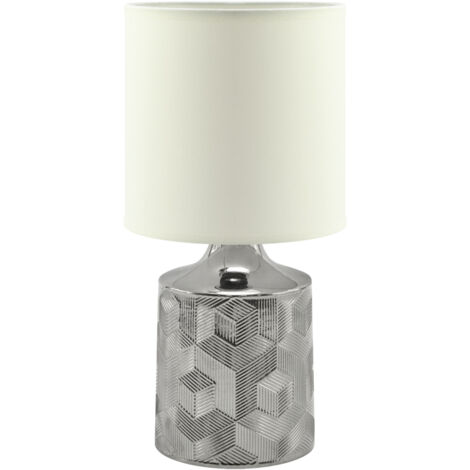Lampe de table chromée blanche 25W Linda E14 Ideus 03785 (1/2)