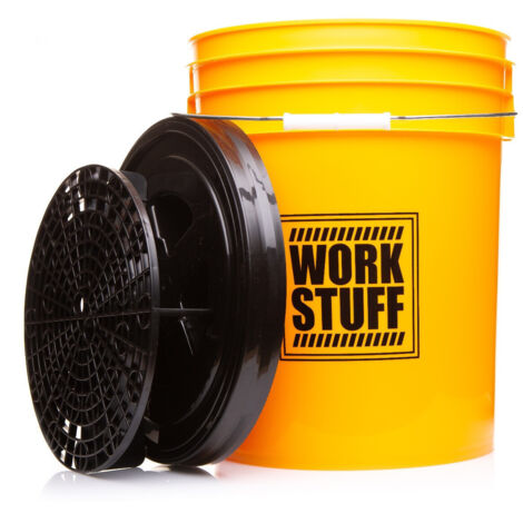 Ensemble de seaux de lavage de voiture avec séparateur de lavage et couvercle noir 20 L WORK STUFF (1/5)