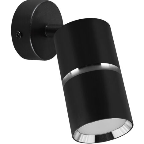 Applique murale noire chromée IP20 orientable Dior SPT GU10 35W Ideus 04260 (1/2)
