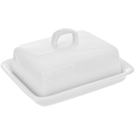 Beurrier en céramique blanc, récipient à beurre ORION 150500
