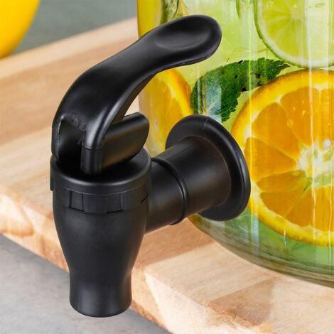 Support Robuste Pour Distributeur De Boissons En Métal Noir - Porte Cruche Avec Robinet 23cm, Idéal Pour Eau Et Jus