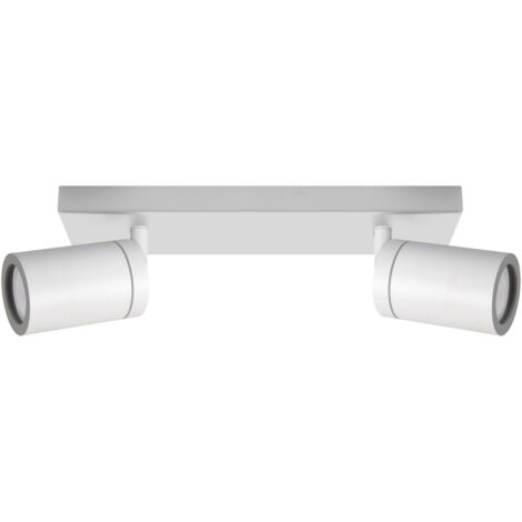 Applique murale de salle de bain blanche IP44, orientable, culot GU10 2x20W, Ideus 04070 (1/2)