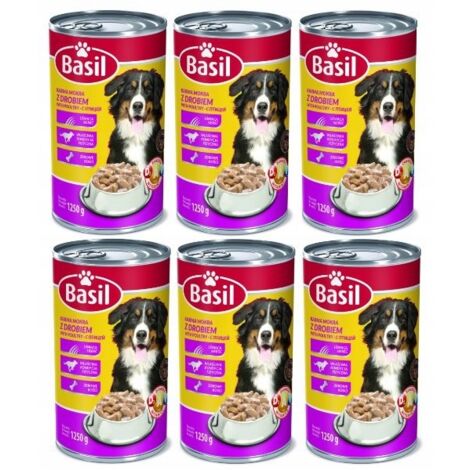 Nourriture humide au basilic 1250g avec volaille pour chiens 6 pcs. (1/3)