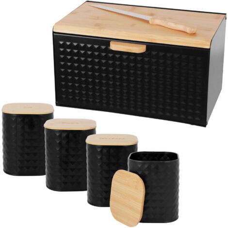 Boîte à pain avec un ensemble de 4 récipients de cuisine et un couteau 2754 (1/5)