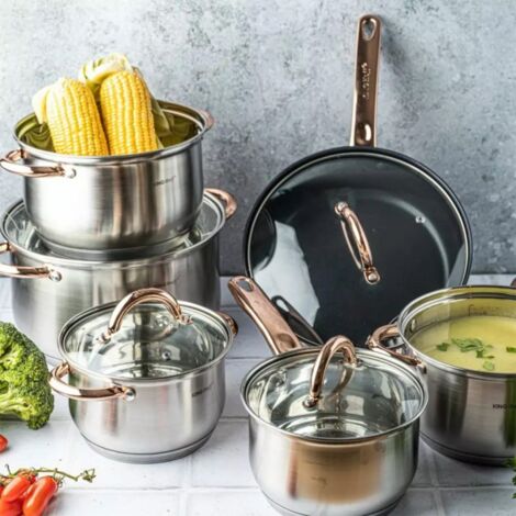 Ensemble de casseroles en acier KINGHOFF Rosegold KH-1765, 12 pièces
