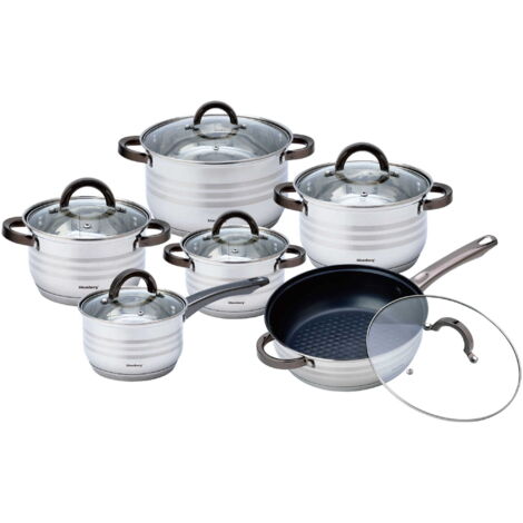 Set de casseroles en acier 12 pièces 2,1/2,1/2,9/3,4/3,9/6,6 L KLAUSBERG KB-7702