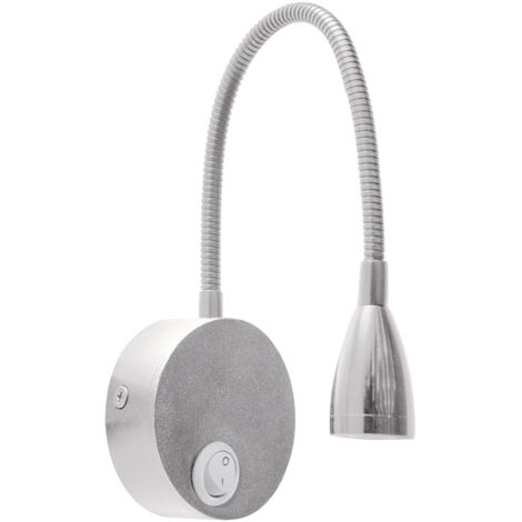 Applique murale orientable avec interrupteur, argentée, 41,5 cm, LED 3,5 W, 4000 K, 245 lm, IP20, polarité Ideus 03740 (1/2)