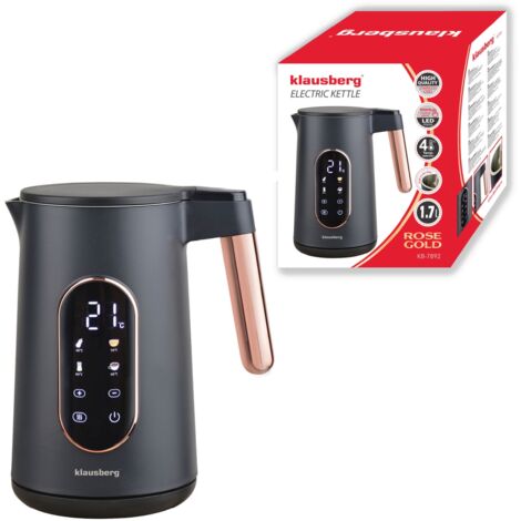 Bouilloire électrique avec contrôle de température 1,7 L sans fil noire KLAUSBERG KB-7892