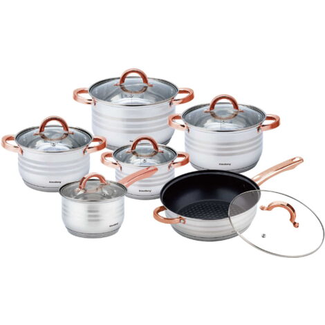 Set de casseroles en acier 12 pièces 2,1/2,1/2,9/3,4/3,9/6,6L KLAUSBERG KB-7700