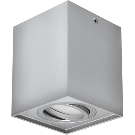Plafonnier carré argenté 35W hary D GU10 Ideus 03715 (1/2)