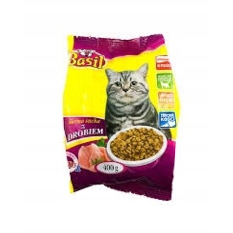 Croquettes au basilic 400g avec volaille pour chats 1 pc.