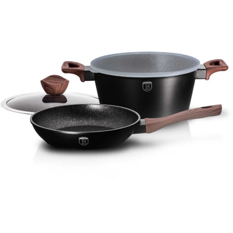 BERLINGER HAUS Ebony RoseWood Line BH-6782 Ensemble de 3 casseroles 24 cm (1/5)