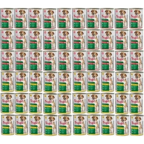 Nourriture humide TROPI pour chiens 415g MÉLANGE DE SAVEURS 60 pcs CHIEN