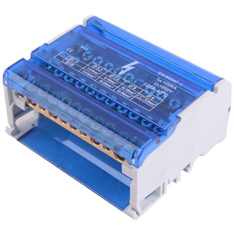 Répartiteur Tétrapolaire 125a 11 Départs: 7x 1,5 à 6mm² + 2x 6 à 16mm² + 2x 10 à 16mm²