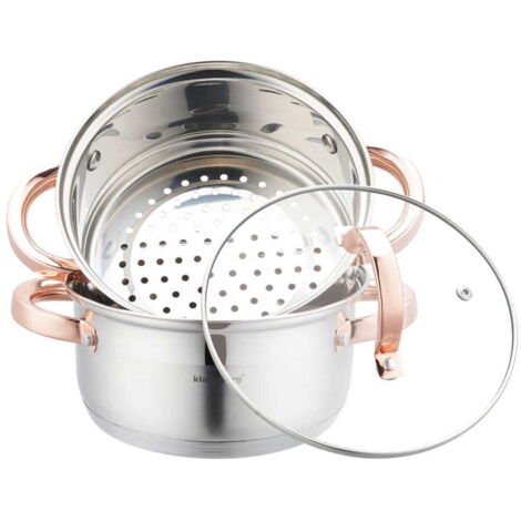 Ensemble de 3 cuiseurs vapeur Klausberg 18 cm KB-7725 or rose (1/5)