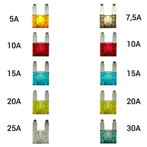Mini-lot de 10 fusibles à lame pour voiture amio-01139 (1/2)