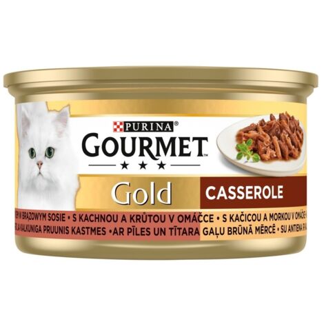 Casserole pour chat Gourmet Gold au canard et à la dinde en sauce 85 g (1/2)