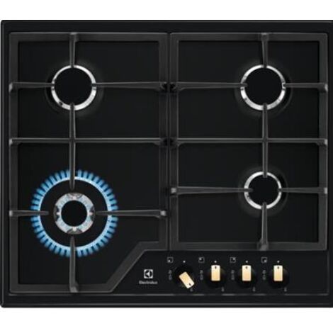 Yato – Plaque de cuisson à gaz 4 foyers – Brûleur wok 4 kW – Grilles en fonte – Encastrable – Acier inoxydable noir (1/5)