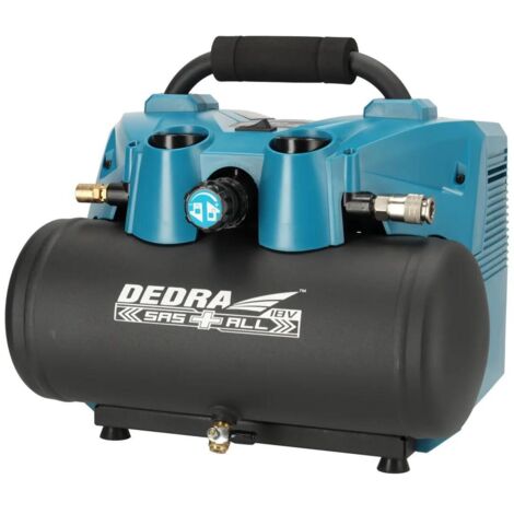Compresseur sans huile 18V – 2 batteries 2Ah – Débit d'air 90 l/min – Pression 8 bars – Réservoir 6L – Compact et portable (1/3)