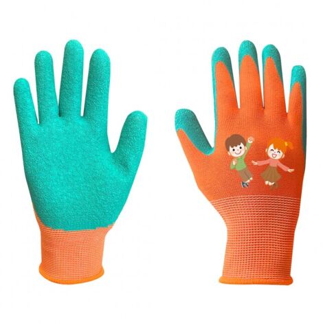 Gants de travail pour enfants, en polyester enduit de latex (crinkle), taille 3 (1/5)