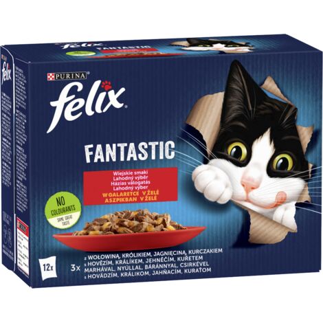 Felix Fantastic Nourriture pour chats aux saveurs champêtres en gelée 1,02 kg (12 x 85 g) (1/2)