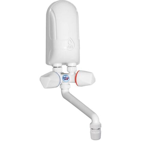 Chauffe-eau instantané de 4,5 kW pour installation au-dessus de l'évier avec robinet blanc (1/5)