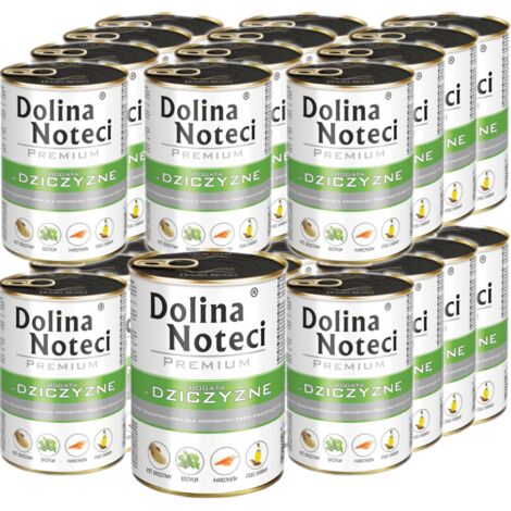 Nourriture humide premium pour chiens Dolina Noteci au gibier, boîte 24x400g