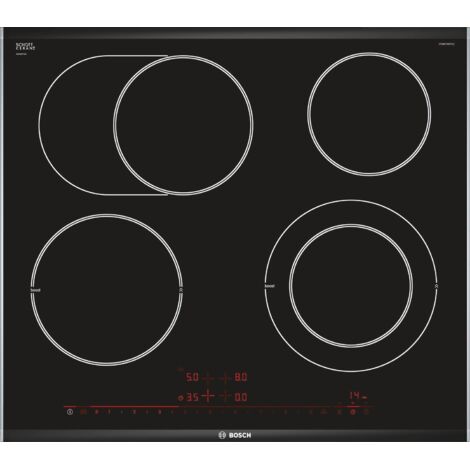 Bosch – Plaque avec hotte intégrée 4 zones – PKN675DP1D – Acier inoxydable noir – Commande tactile – Largeur 606 mm (1/5)