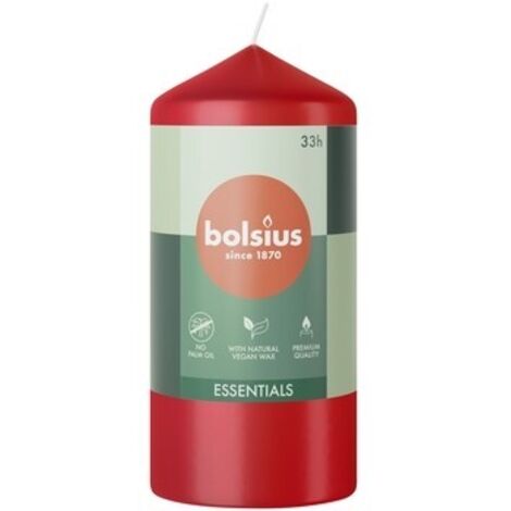 Bougies pilier rustiques Shine 4 pcs 130x68 mm Rouge velours Bolsius