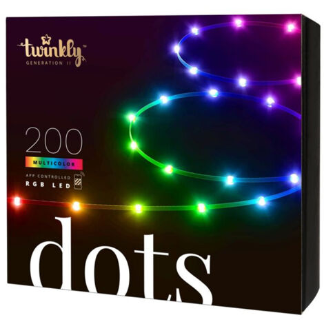 Guirlande connectée IP44 10m 200 LEDS RGB fil noir TWINKLY DOTS - TWINKLY