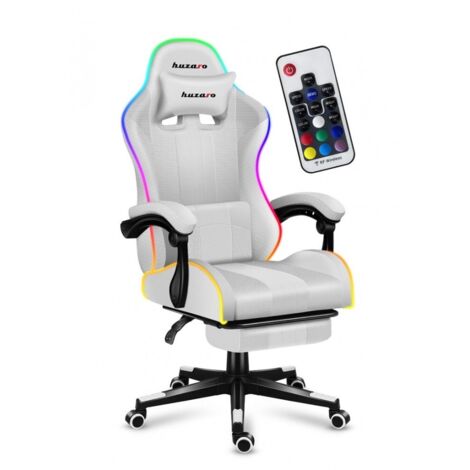 Chaise de jeu Huzaro FORCE 4.7 RGB en maille blanche (1/5)
